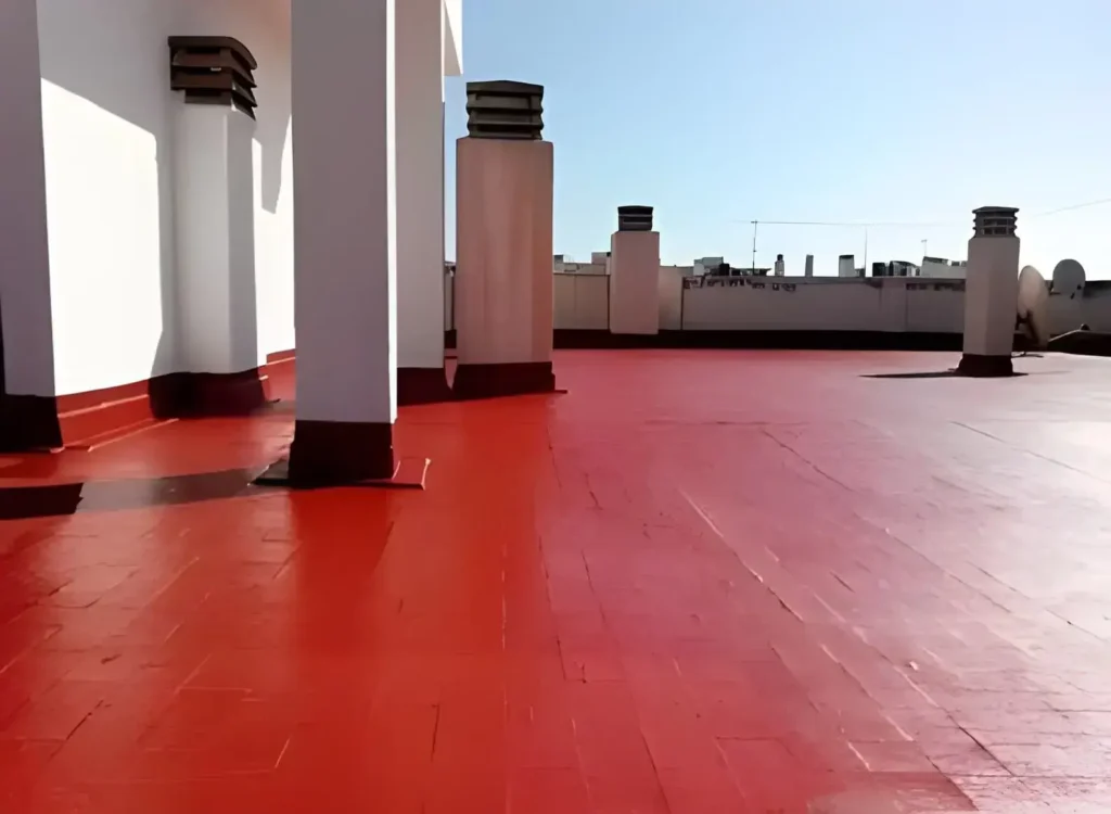 Terraza cubierta impermeabilizada realizada por Los Pintores Getafe